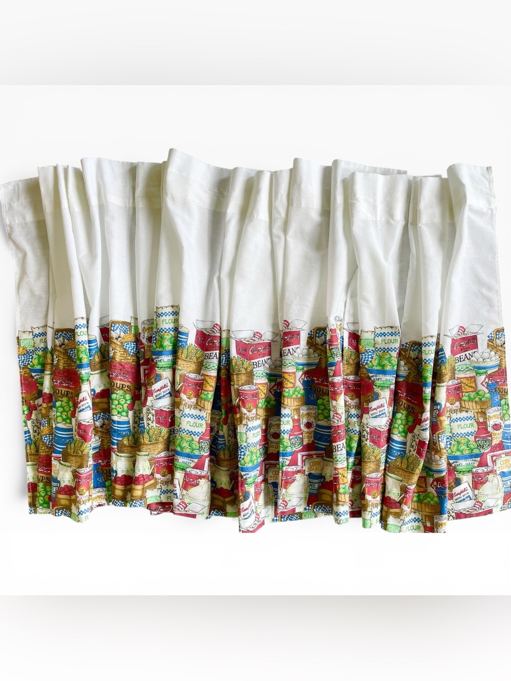 4 Vintage Campbell’s Soup Kitchen Curtain Panels 29 1/2”x 23 1/2” 2002
